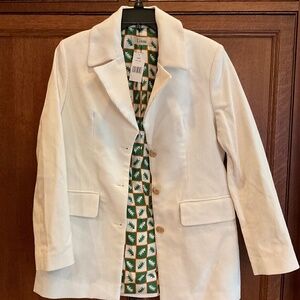 Lisou White Corduroy Blazer